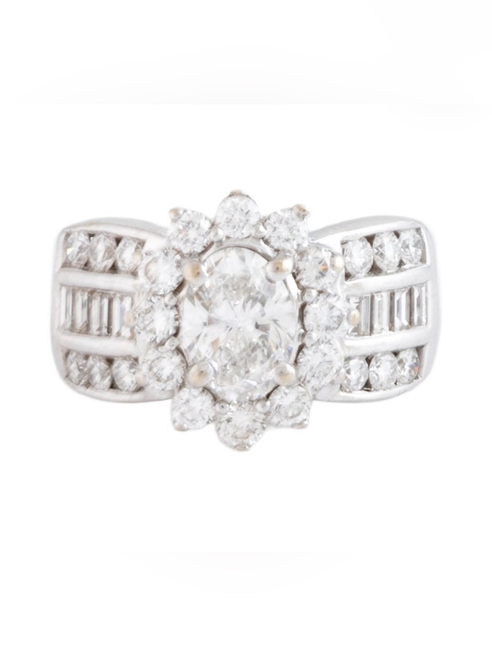 Earth Mined Diamond Halo engagement / cocktail ring .